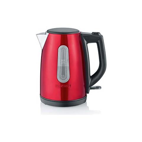WK 3417 Bollitore, 2200 W, Circa 1,0 l, Sistema Centrale Cordless a 360°, Grande Apertura del Coperchio, Filtro anticalcare Lavabile, 1 Liter, Nero / Rosso - Foto 1