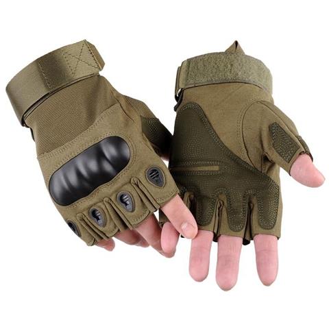 Guanti Da Ciclismo E Palestra Mezzo Dito – Acrilico Con Palma In Pelle Imbottita, Taglia XL, Nero, Velcro Regolabile