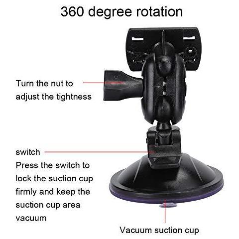 Gps Per Auto Staffa 360 Gradi Regolabile Hd-h3041 65 Millimetri 2 Pezzi Gps Car Navigator Registratore Di Guida Di Vuoto Supporto Di Aspirazione Della Tazza Della Staffa Tergicristallo Montaggio Telecamera (nero) - Foto 4