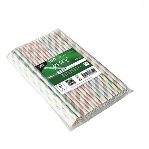 87011 Cannuccia Monouso 100 Pz Colori Assortiti - Foto 2