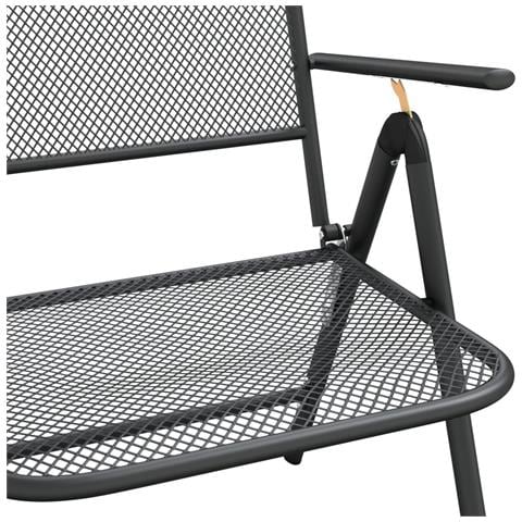 Sedie Giardino Pieghevoli 2 Pz Rete Metallica Espansa Antracite - Foto 9