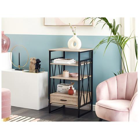 Mobile Con 3 Ripiani Keene 101 Cm Marrone Chiaro - Foto 1