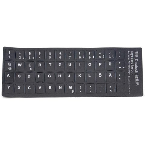 Adesivi Tastiera Neri Layout Qwertz Tedesco De Lettere Notebook Pc 13x11mm - Foto 1