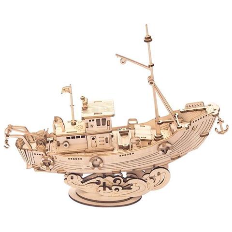Puzzle 3d In Legno | Barca Da Pesca - Foto 1