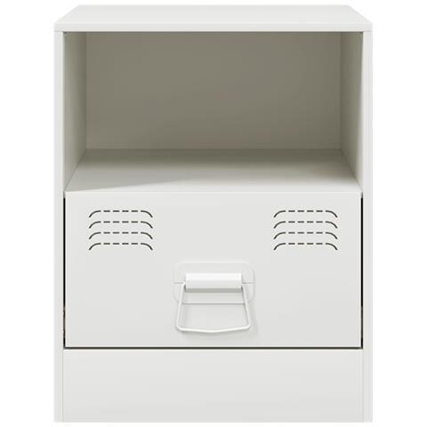Comodino Bianco 34,5x39x44 cm in Acciaio - Foto 2