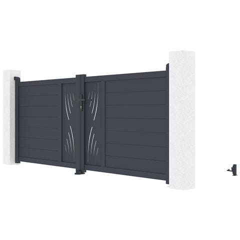 Cancello Battente 3m Veleta H. 120 Alluminio Grigio - Foto 2