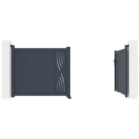 Cancello Battente 3m Veleta H. 120 Alluminio Grigio - Foto 8