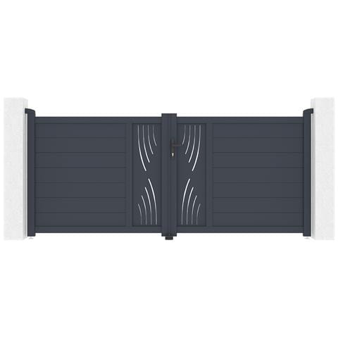 Cancello Battente 3m Veleta H. 120 Alluminio Grigio - Foto 1