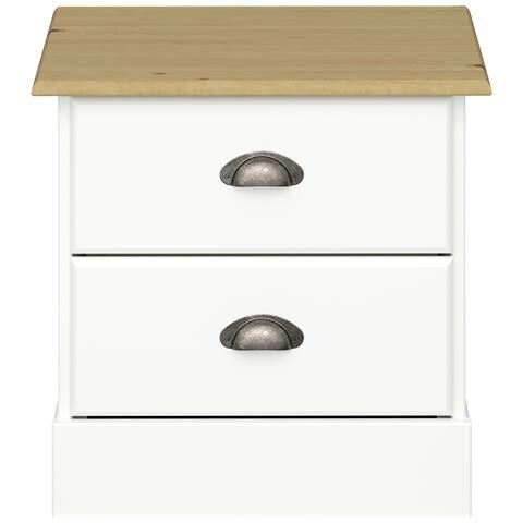 Lorca Comodino Con 2 Cassetti In Mdf Bianco E Natura - Foto 2