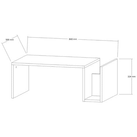 Melmo Tavolino Da Caffè In Legno Effetto Pietra Con Porta Riviste - Foto 2