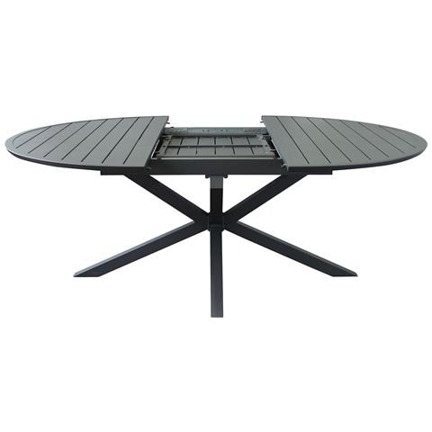 Artorius - Tavolo Rotondo Da Giardino In Alluminio Allungabile 150/200 X 150 - Foto 7