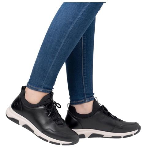 Black Casual Closed Ladies Shoes Sneakers Pelle Scarpe Donna Nero Eu 37, D1s00-00 - Foto 2