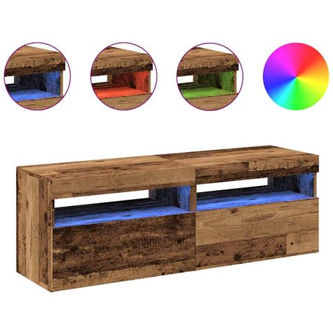 Mobili Porta TV con LED 2 pz Legno Antico in Legno Multistrato - Foto 1