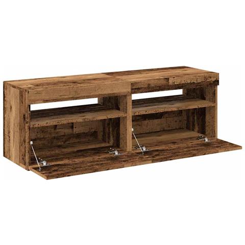 Mobili Porta TV con LED 2 pz Legno Antico in Legno Multistrato - Foto 10