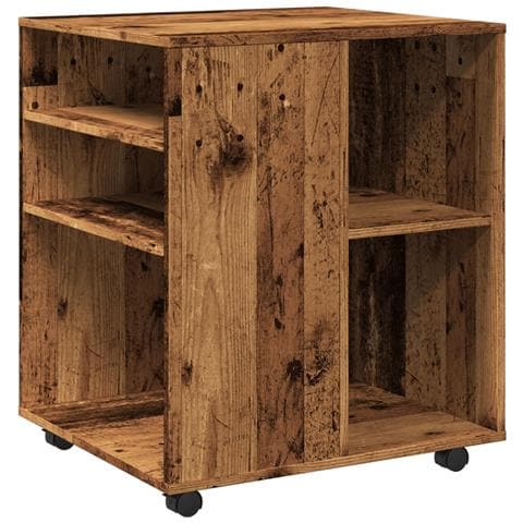 Armadietto Con Ruote Legno Antico 60x53x72cm In Truciolato - Foto 1