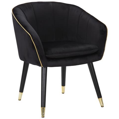 Poltrona Mf317 - Nero - Legno - 62x58x78 Cm - Foto 1