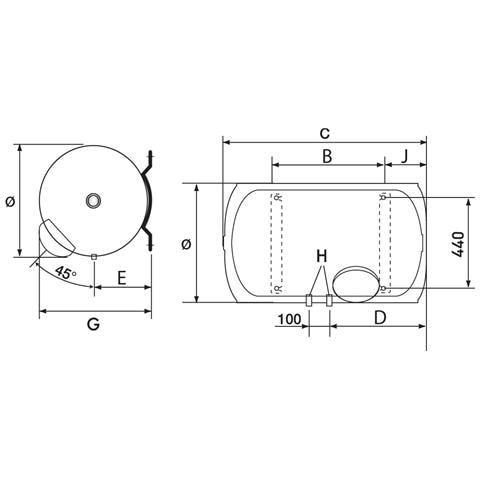 Scaldabagno Elettrico Schermato Orizzontale A Parete Initio Ariston 200 L - Foto 3