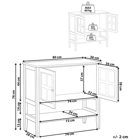 Credenza Espositiva In Vetro Con Ripiano Inlet 80 Cm Bianco - Foto 8