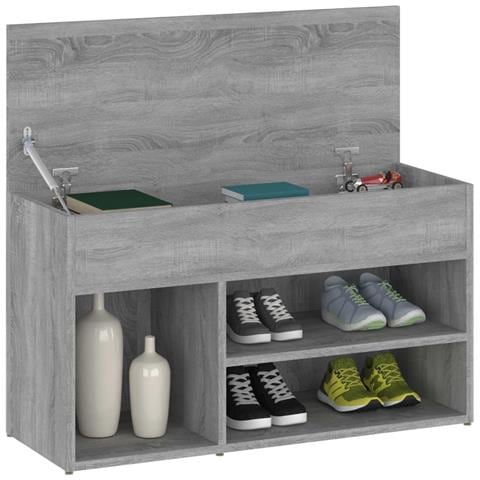 Lusso Casadino - Scarpiera Grigio Sonoma 80x30x45 Cm In Legno Multistrato - Foto 2
