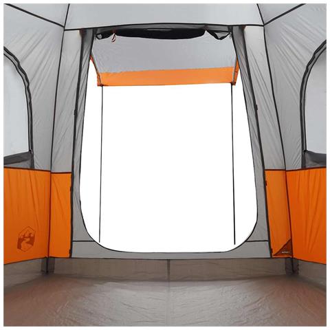 Tenda da Campeggio 4 Persone Grigio e Arancione Impermeabile - Foto 8