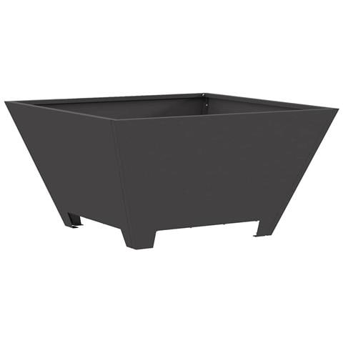 Braciere Quadrato Nero 60x60x30 cm Acciaio - Foto 1