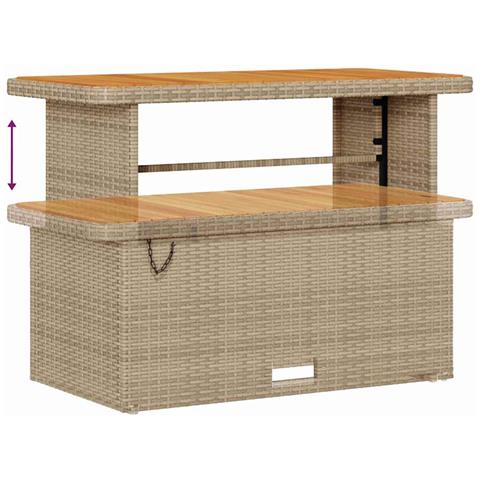 Set Divano Giardino 10 Pezzi con Cuscini Beige Polyrattan Acacia, Set Pranzo Giardino 4 Pezzi con Cuscini Beige Polyrattan Acacia - Foto 9