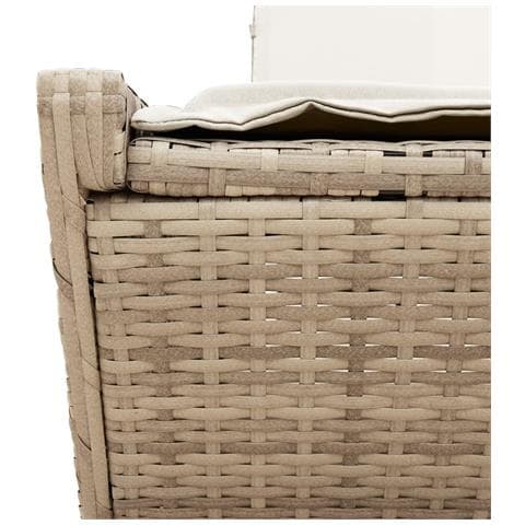 Lettino Prendisole con Cuscini Beige in Polyrattan - Foto 9