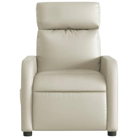 Poltrona Massaggiante Elettrica Reclinabile Crema Similpelle - Foto 9