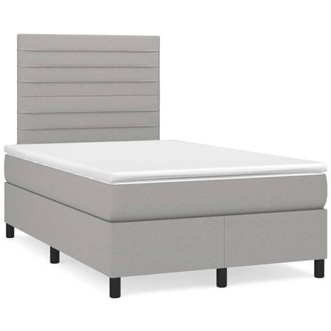 Giroletto a Molle con Materasso Grigio Chiaro 120x200cm Tessuto - Foto 1