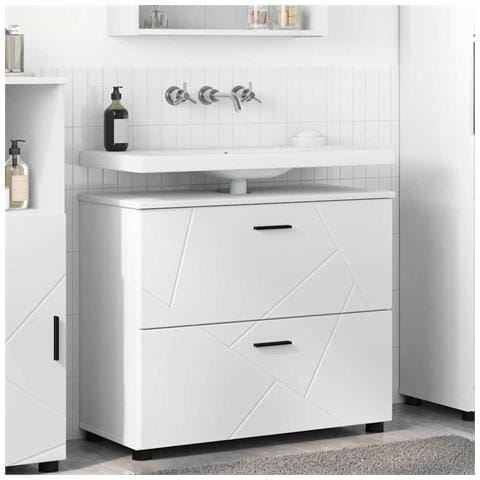 Mobile da Bagno Bianco 76.5 x 35 x 64 cm Legno multistrato - Foto 2
