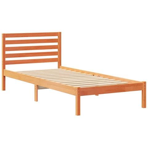 Struttura del letto con testiera Cera marrone 80 x 210 cm - Foto 1