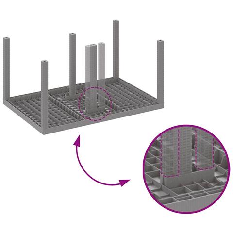 Set da Pranzo per Giardino 7 pcs Grigio chiaro Rattan Polt - Foto 9