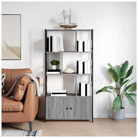 Libreria Grigio sonoma 80 x 30 x 155.5 cm Legno multistrato - Foto 2