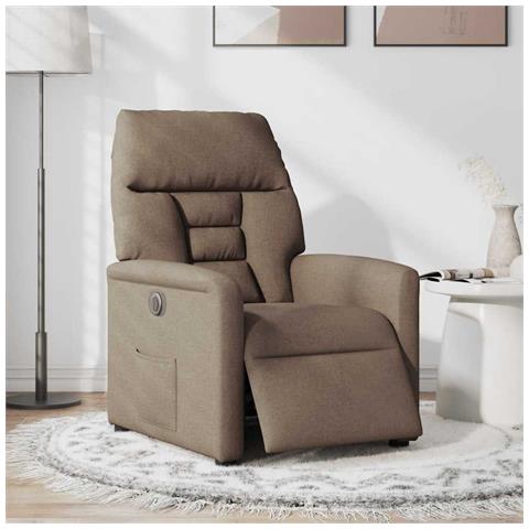 Poltrona Elettrica Reclinabile Marrone in Tessuto - Foto 2