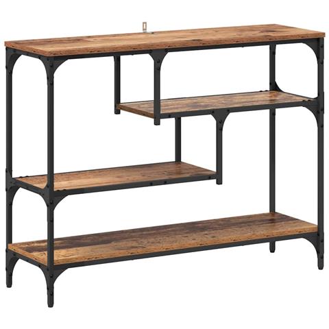Tavolo consolle con lo scaffale Legno vecchio 100 x 30 x 75 cm - Foto 1