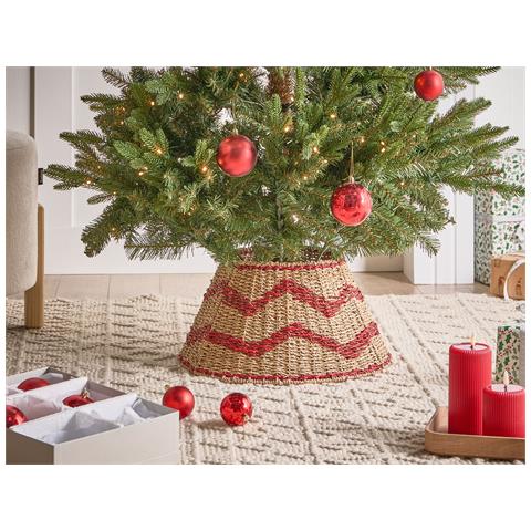 Copri Base Per Albero Di Natale Hiver Alghe Marine Rosso 43 Cm - Foto 1