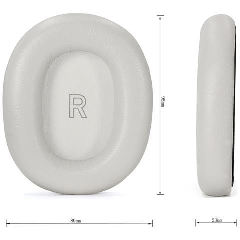 2 Cuscinetti Auricolari In Pelle Di Agnello Compatibili Con Cuffie Anc B&o Beoplay H95 - Cuscinetti Auricolari In Memory Foam Beige - Foto 2