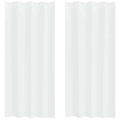 Tende con tende 2 pcs Bianco Poliestere - Foto 1