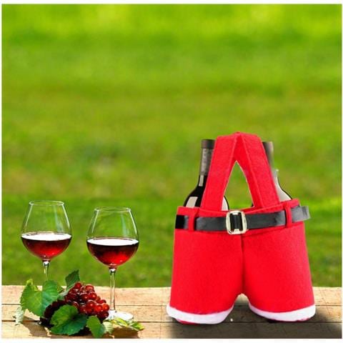 Sacchetto Regalo A Forma Di Pantaloncini Di Babbo Natale - Borsa Festiva In Tessuto Non Tessuto Per Dolci E Bottiglie Di Vino L - Foto 6