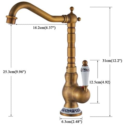 Rubinetto per lavabo da bagno, Blackswan, tipo M40, modello bronzo antico, misura 31 cm - Foto 4