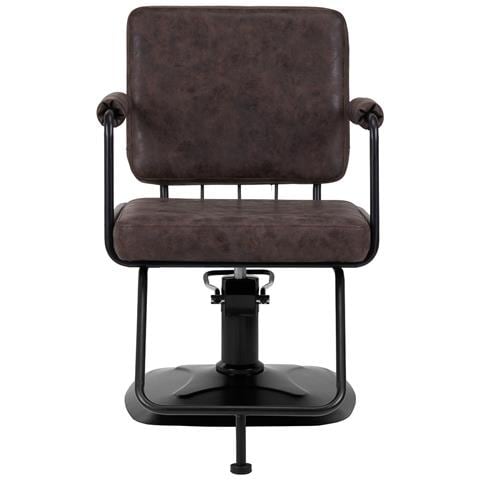 poltrona parrucchiere Katania Loft pelle vecchia marrone scuro - Foto 2