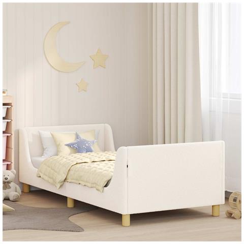 Struttura letto bambini con testata Crema 90 x 190 cm - Foto 2