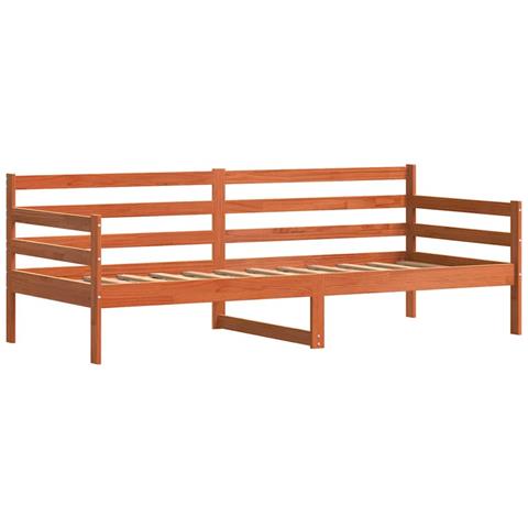 Letto Giorno con testiera Marrone cerato Pino massello - Foto 1