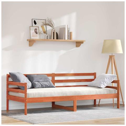 Letto Giorno con testiera Marrone cerato Pino massello - Foto 2