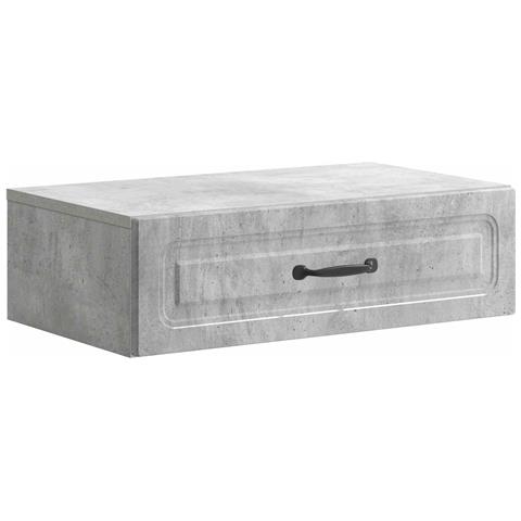 Tavolino da Parete Laterale Grigio Cemento 59 x 34,5 x 17 cm - Foto 1