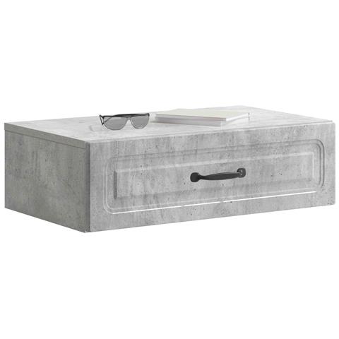 Tavolino da Parete Laterale Grigio Cemento 59 x 34,5 x 17 cm - Foto 2