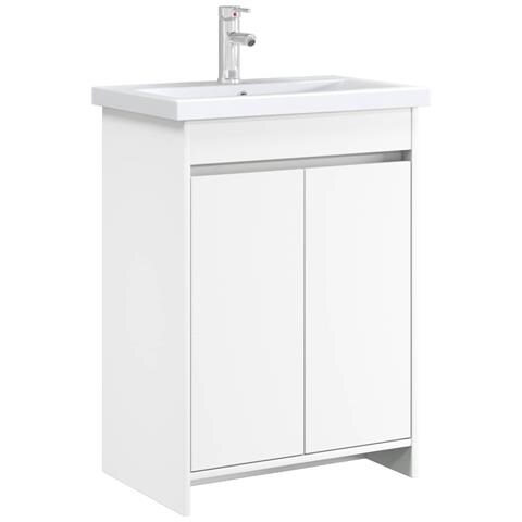 Mobiletto da Bagno Sotto Lavabo Bianco 56 x 37,5 x 81 cm - Foto 2