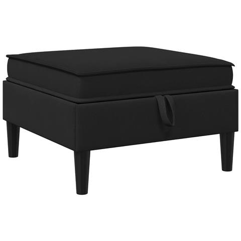 Pouf con Storage Nero Velluto - Foto 1