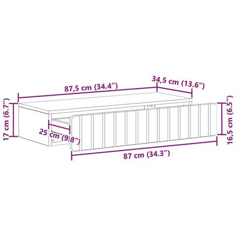 Tavolino da Parete Laterale Bianco 87,5 x 34,5 x 17 cm - Foto 9