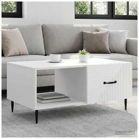 Tavolino da salotto Bianco 90 x 50 x 40 cm Legno ingegnerizzato - Foto 2